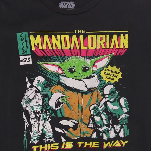 Star Wars Mandalorian Baby Yoda This Is The Way T-Shirt Black Size Youth Large - Picture 2 of 6